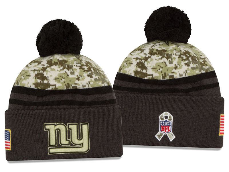 New York Giants Graphite New Era Camo Salute To Service Knit Hat For Veterans Day