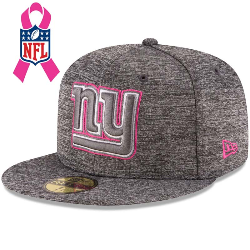 New York Giants Gray New Era Heather 2016 Breast Cancer Awareness Sideline 59FIFTY Fitted Hat