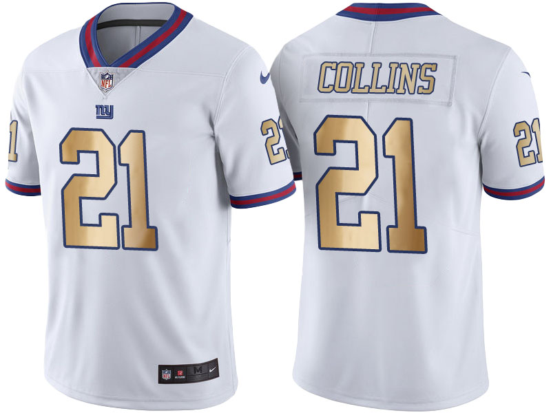 New York Giants #21 Landon Collins White Gold Special Color Rush Jersey