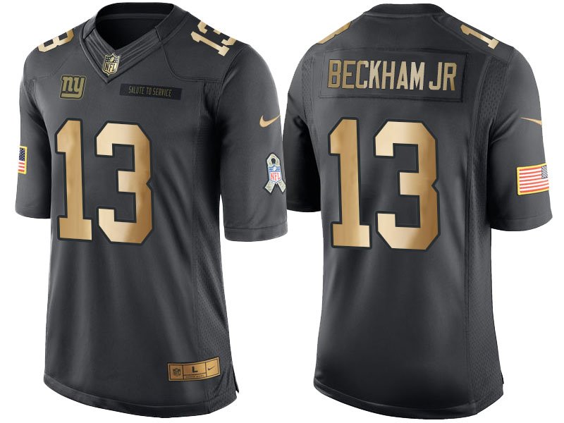 Giants Odell Beckham Jr Anthracite Gold Salute to Service 2016 Christmas Jersey