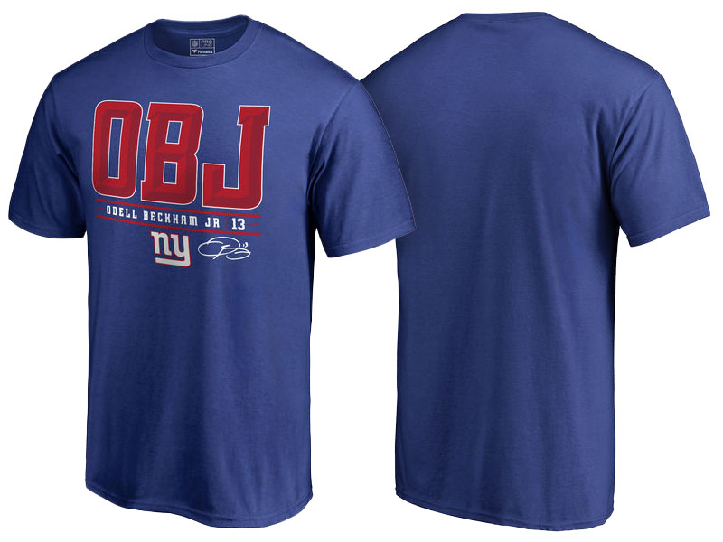 New York Giants Odell Beckham Jr Royal Name & Number Fanatic Fans T-Shirt