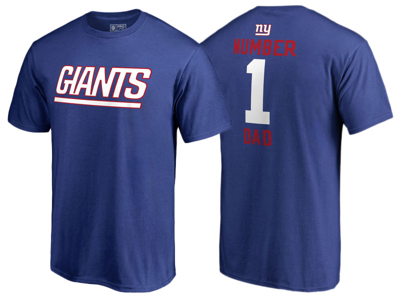 Men's New York Giants Royal Father's Day Number 1 Dad T-Shirt