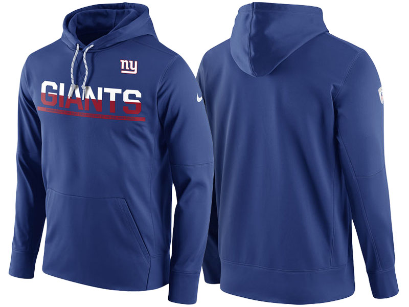 New York Giants Royal Circuit Thermafit Sideline Winter Pullover Performance Hoodie