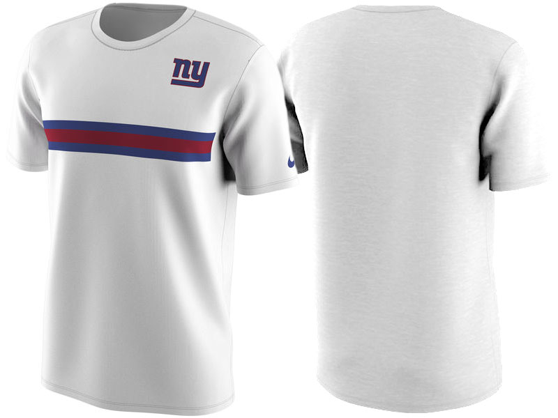 New York Giants White Color Rush Stripe T-Shirt