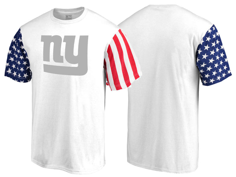 New York Giants White Independence Day Stars & Stripes T-Shirt