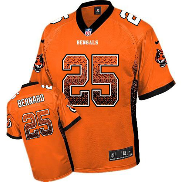 Mens Cincinnati Bengals #25 Giovani Bernard Nike Orange Drift Fashion Jersey