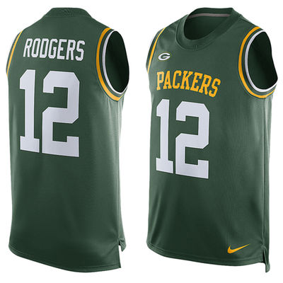 Green Bay Packers #12 Aaron Rodgers Green Tank Top