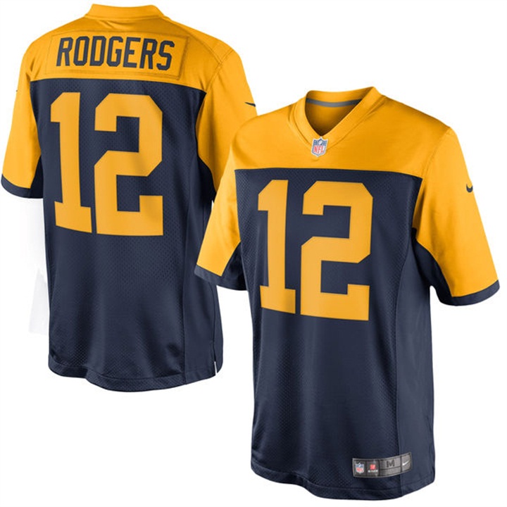 Green Bay Packers #12 Aaron Rodgers Navy Limited Jersey