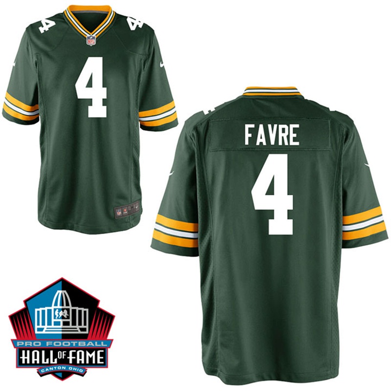 Green Bay Packers #4 Brett Favre Green Game Jersey