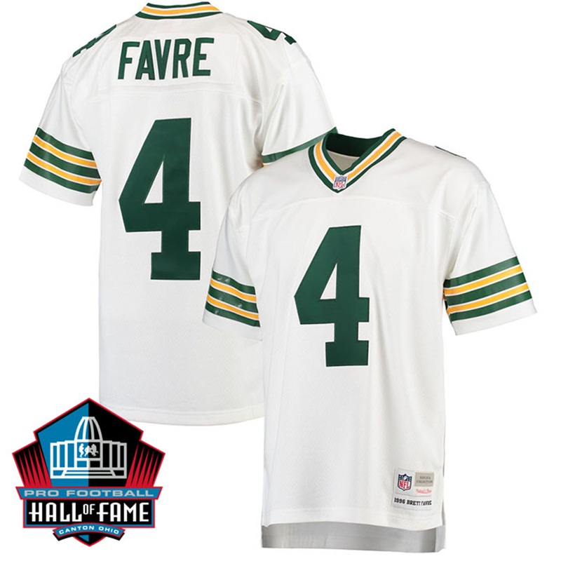 Green Bay Packers #4 Brett Favre Pro Line White Retired Player Jersey