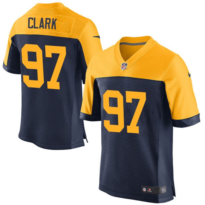 Green Bay Packers #97 Kenny Clark Navy Throwback Elite Jersey