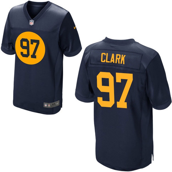 Green Bay Packers #97 Kenny Clark Navy Blue Elite Jersey