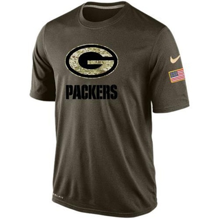 Green Bay Packers Green Camo Salute To Service Team T-Shirt