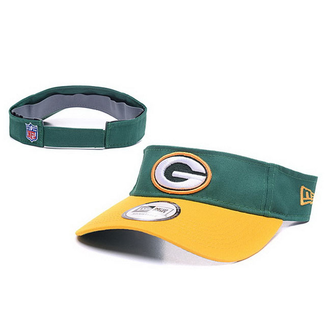 Green Bay Packers New Era Yellow Block Adjustable Visor