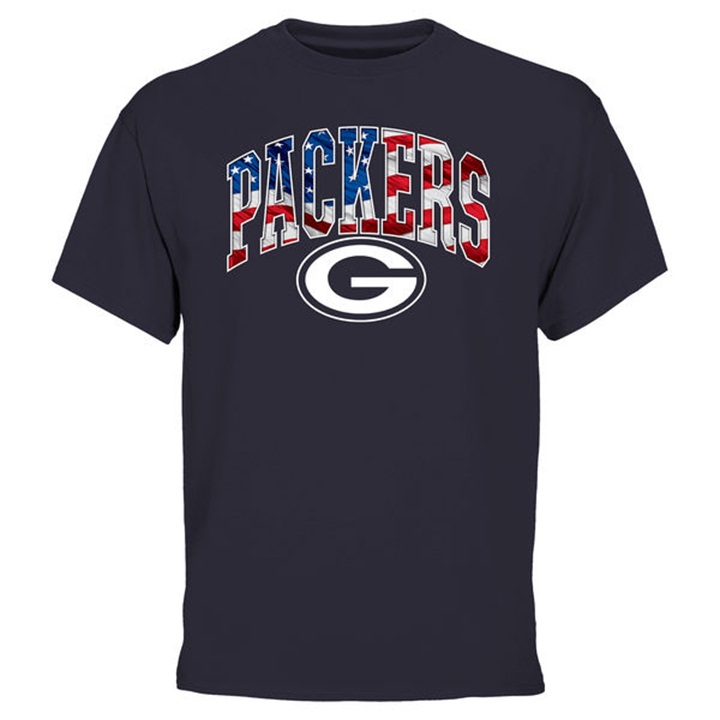 Green Bay Packers Pro Line Navy Banner Wave T-shirt