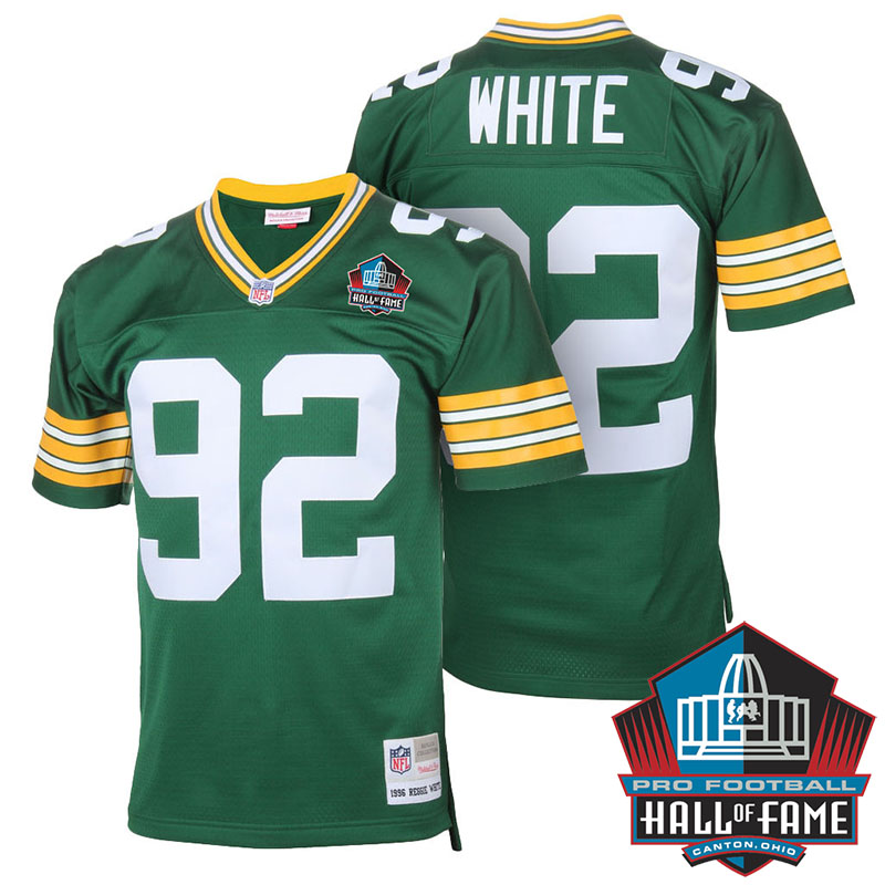 Hall Of Fame Green Bay Packers #92 Reggie White Green Retired Player Throwback Jersey