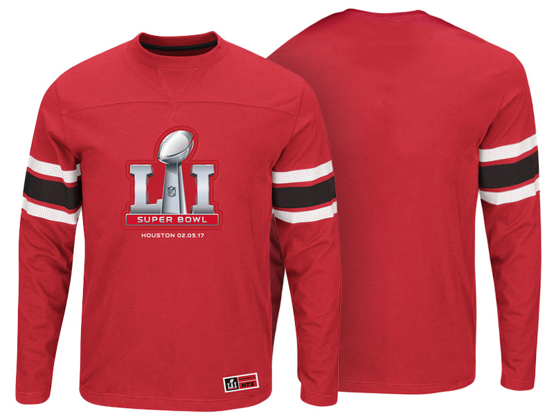 Super Bowl LI Houston Red Power Hit Long Sleeve T-Shirt