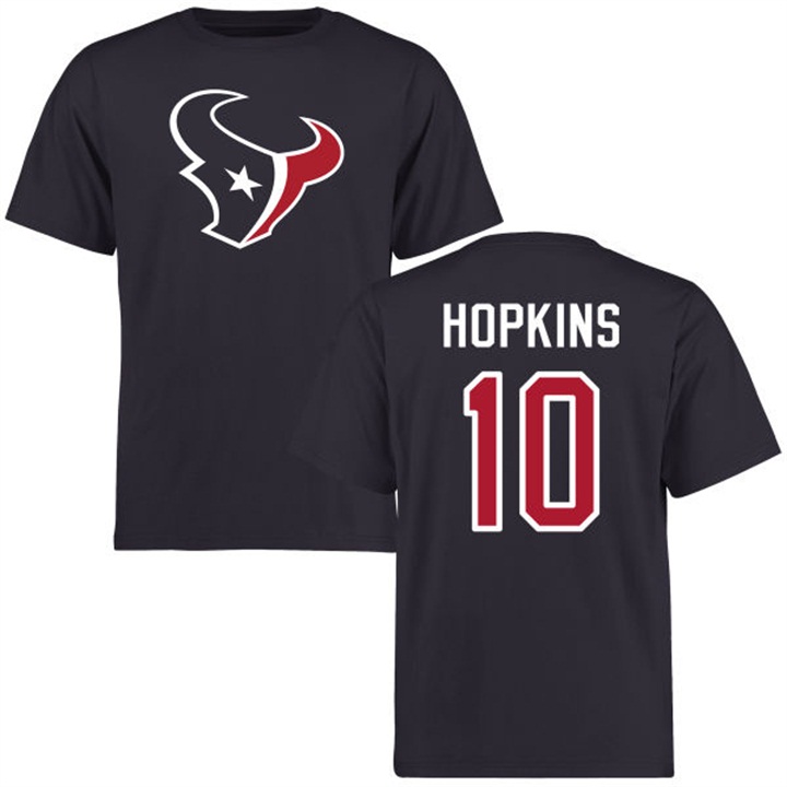 Houston Texans #10 Deandre Hopkins Name & Number Navy Logo T-shirt