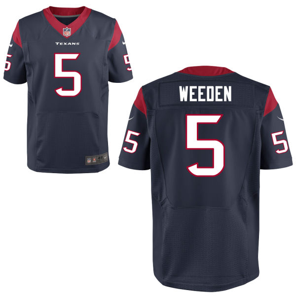 Houston Texans #5 Brandon Weeden Navy Elite Jersey