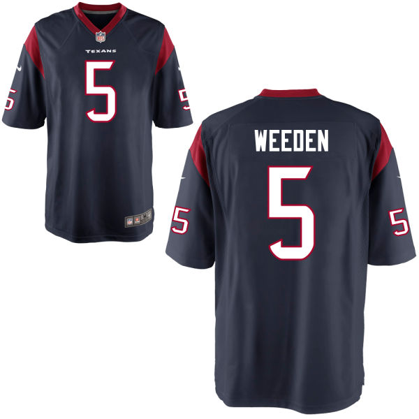 Houston Texans #5 Brandon Weeden Navy Game Jersey