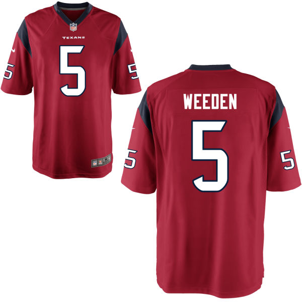 Houston Texans #5 Brandon Weeden Red Alternate Game Jersey