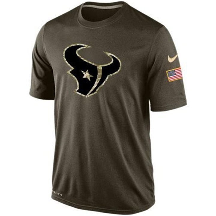 Houston Texans Green Camo Salute To Service Team T-Shirt