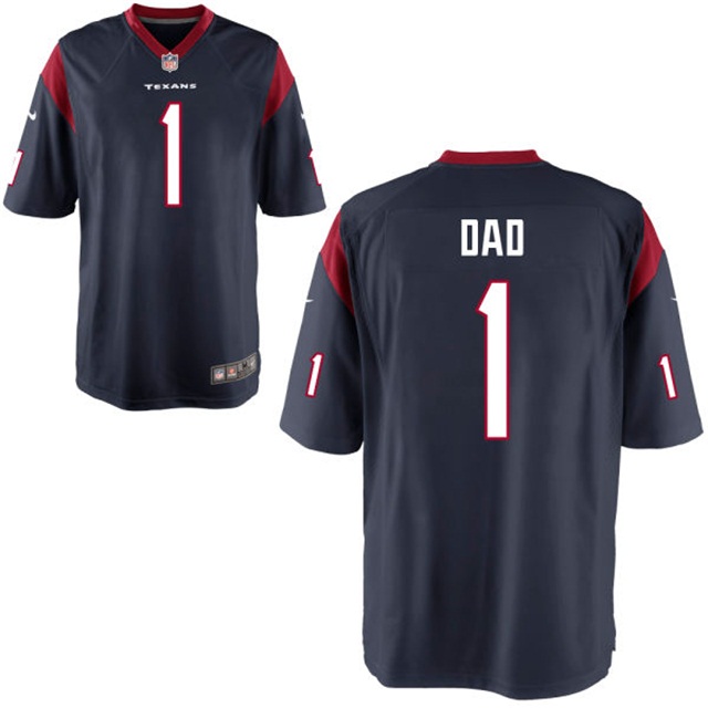 Houston Texans Navy Father's Day Gift Number 1 Dad Jersey