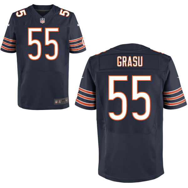 Mens Chicago Bears #55 Hroniss Grasu Nike Navy Blue Elite Jersey