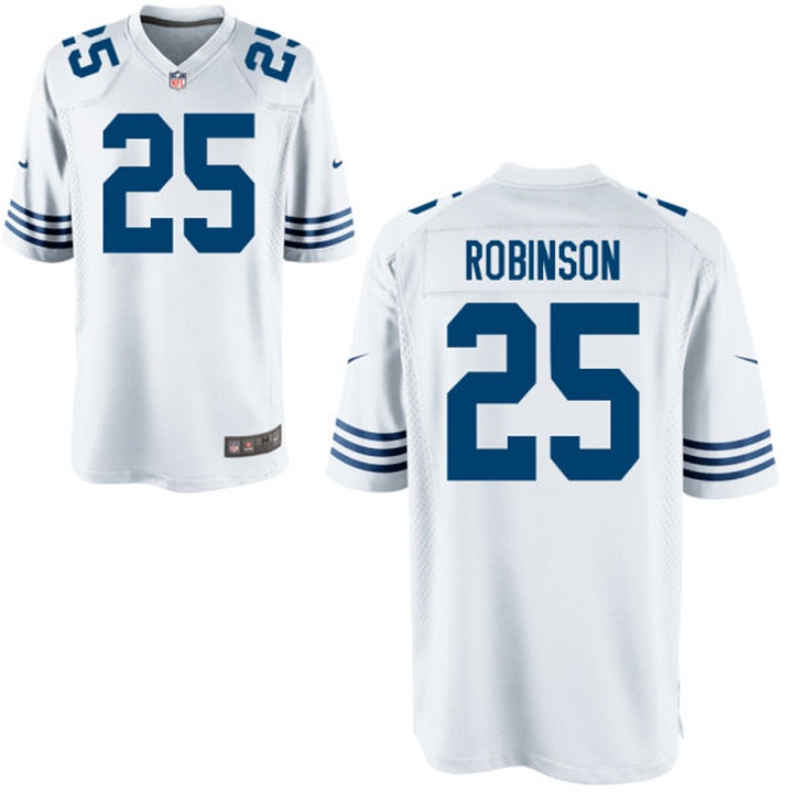 Indianapolis Colts #25 Patrick Robinson White Throwback Game Jersey