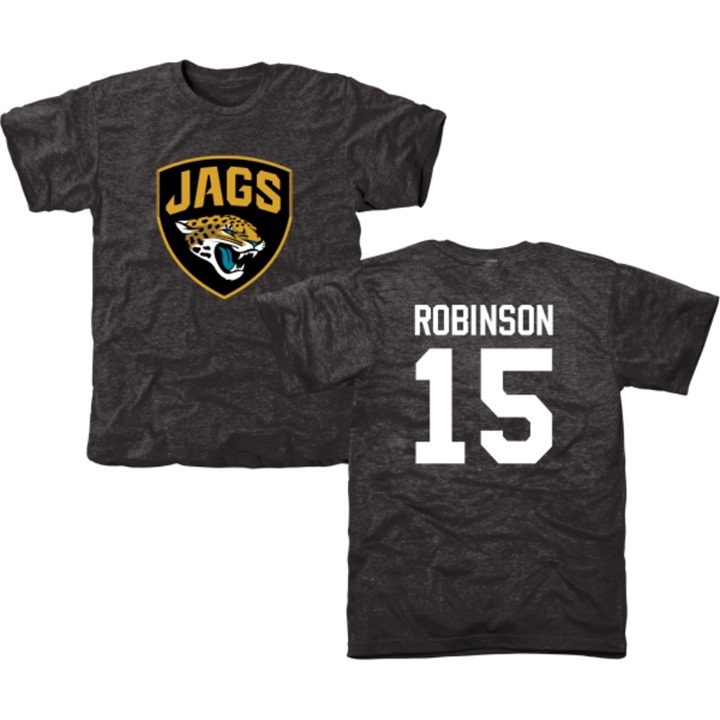 Jacksonville Jaguars #15 Allen Robinson Black Name & Number Tri-Blend T-shirt