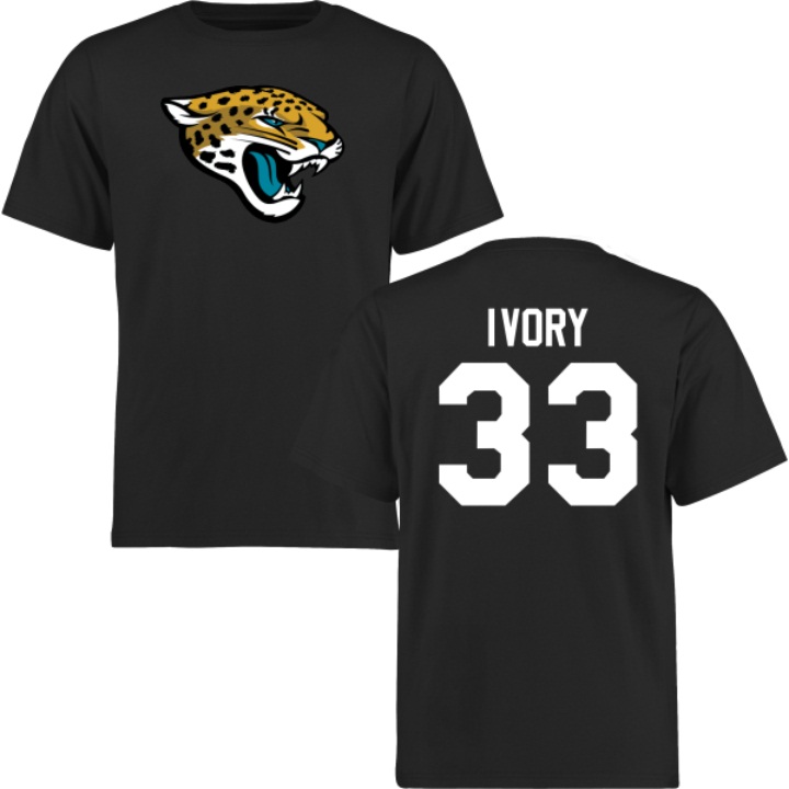 Jacksonville Jaguars #33 Chris Ivory Black Name & Number Logo T-shirt