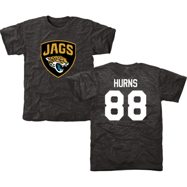 Jacksonville Jaguars #88 Allen Hurns Black Name & Number Tri-Blend T-shirt