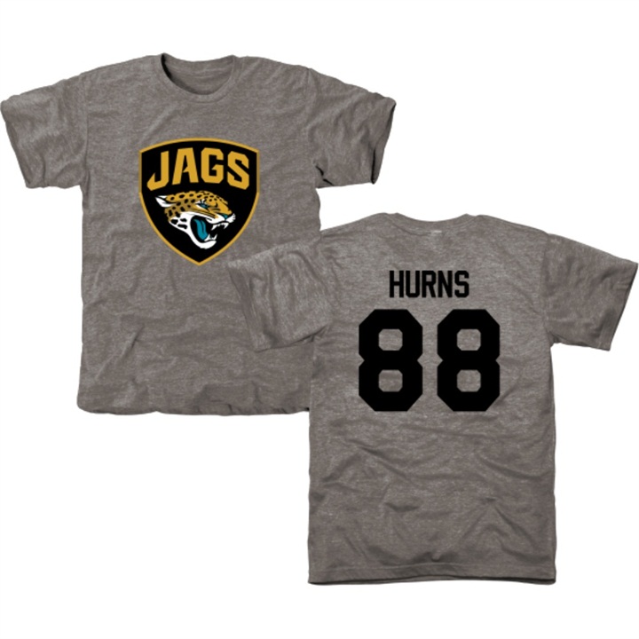 Jacksonville Jaguars #88 Allen Hurns Gray Name & Number Tri-Blend T-shirt