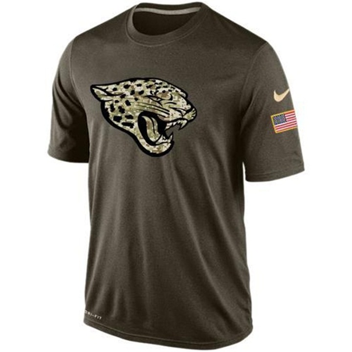 Jacksonville Jaguars Green Camo Salute To Service Team T-Shirt