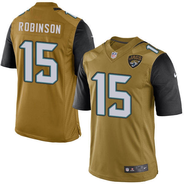 Jacksonville Jaguars #15 Allen Robinson Gold Color Rush Limited Jersey