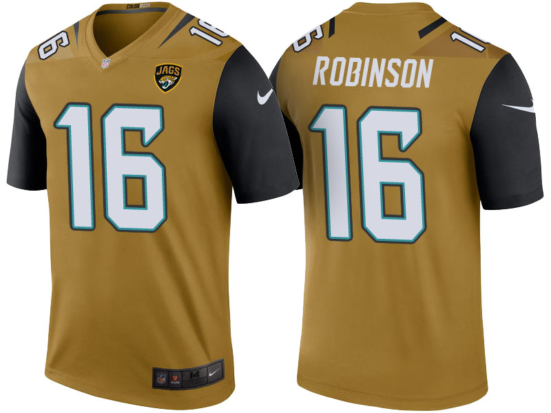 Jacksonville Jaguars #16 Denard Robinson Gold Color Rush Legend Jersey