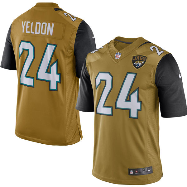 Jacksonville Jaguars #24 T.J. Yeldon Gold Color Rush Limited Jersey