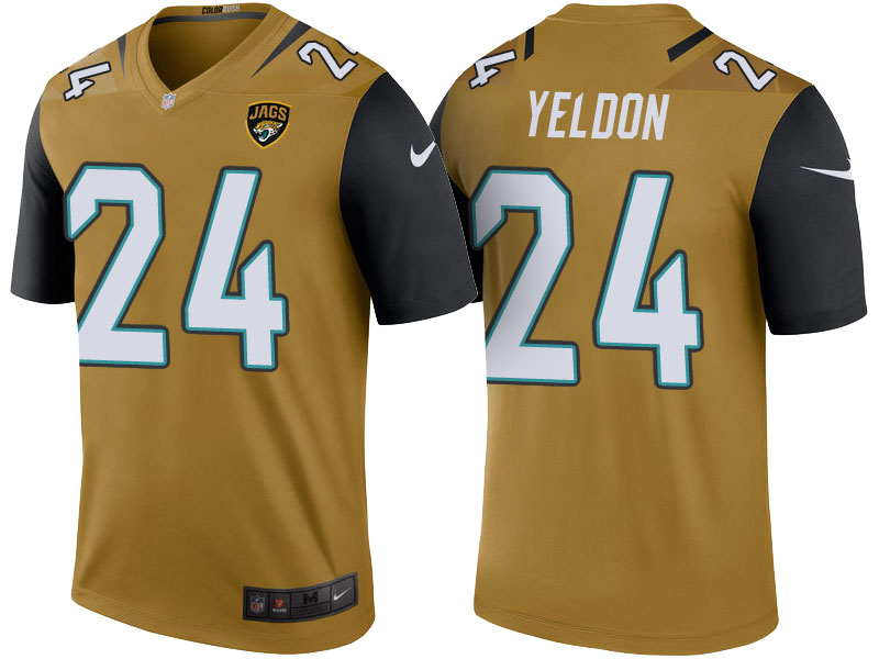 Jacksonville Jaguars #24 T.J. Yeldon Gold Color Rush Legend Jersey