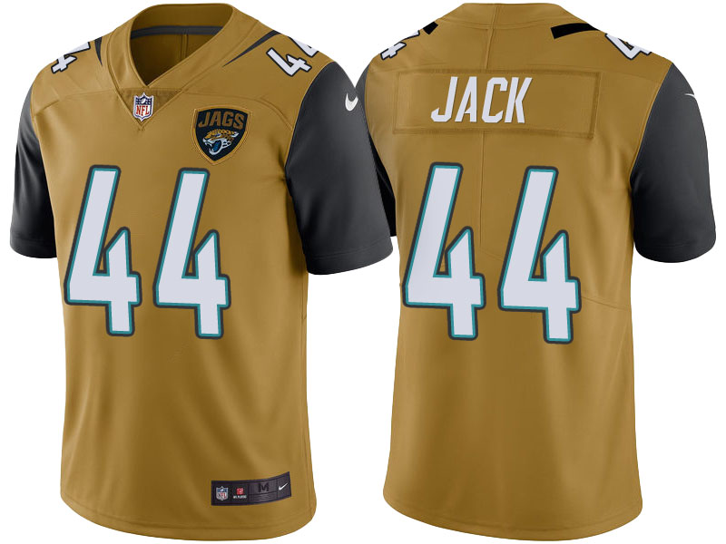 Jacksonville Jaguars #44 Myles Jack Gold Color Rush Limited Jersey - Light Up Thursday Night