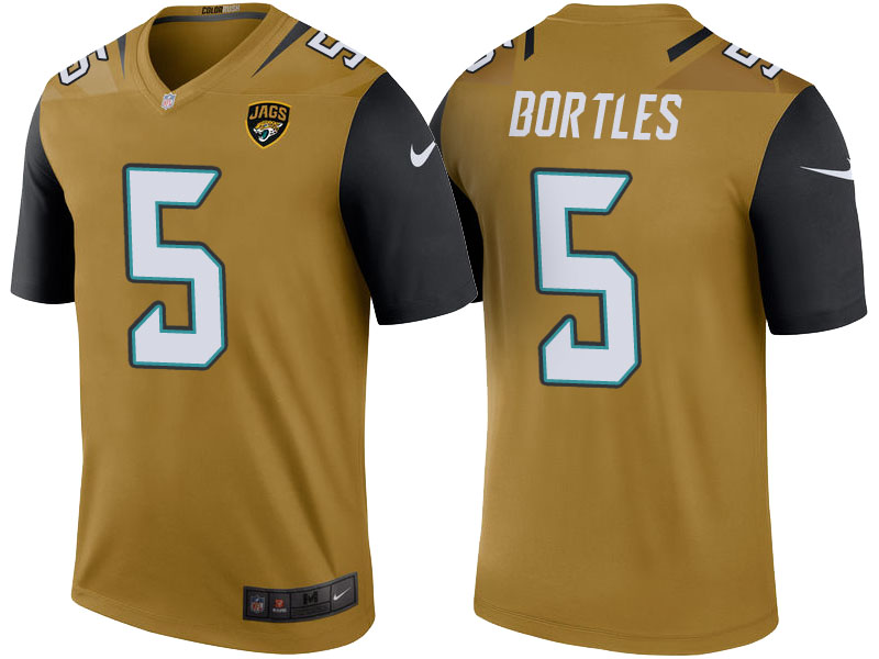 Jacksonville Jaguars #5 Blake Bortles Gold Color Rush Legend Jersey