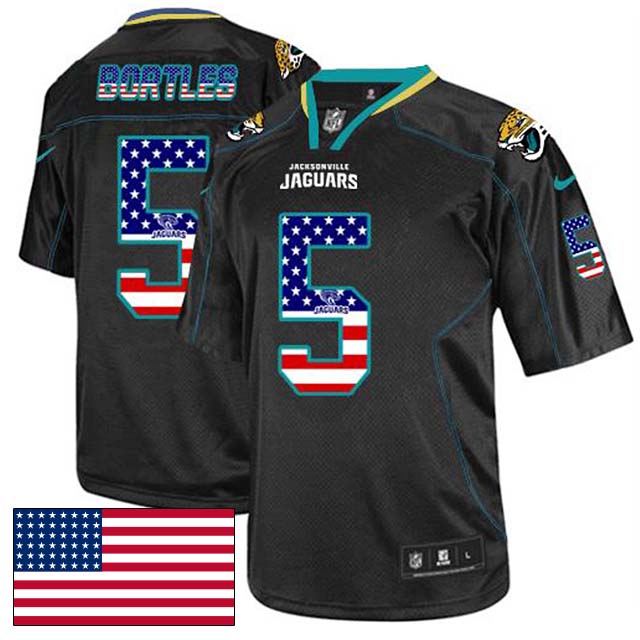 Jacksonville Jaguars #5 Blake Bortles Black USA Flag Fashion Jersey