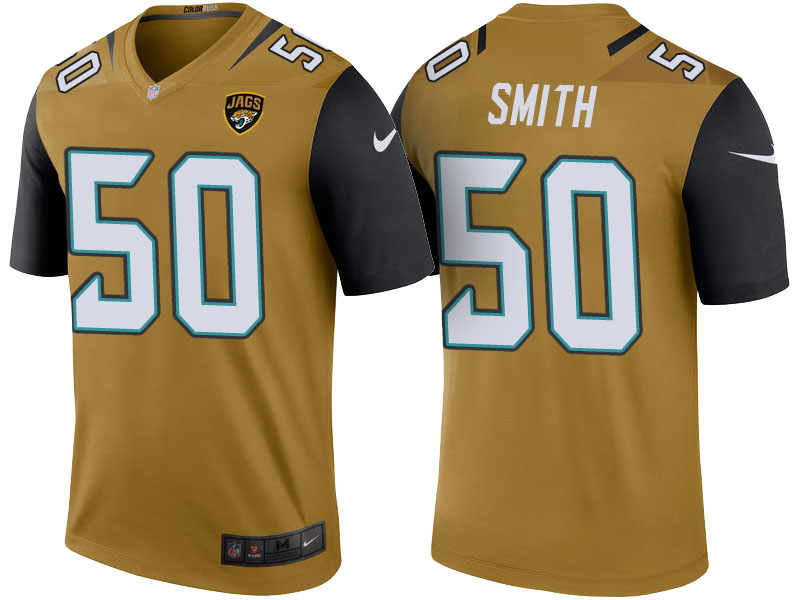 Jacksonville Jaguars #50 Telvin Smith Gold Color Rush Legend Jersey