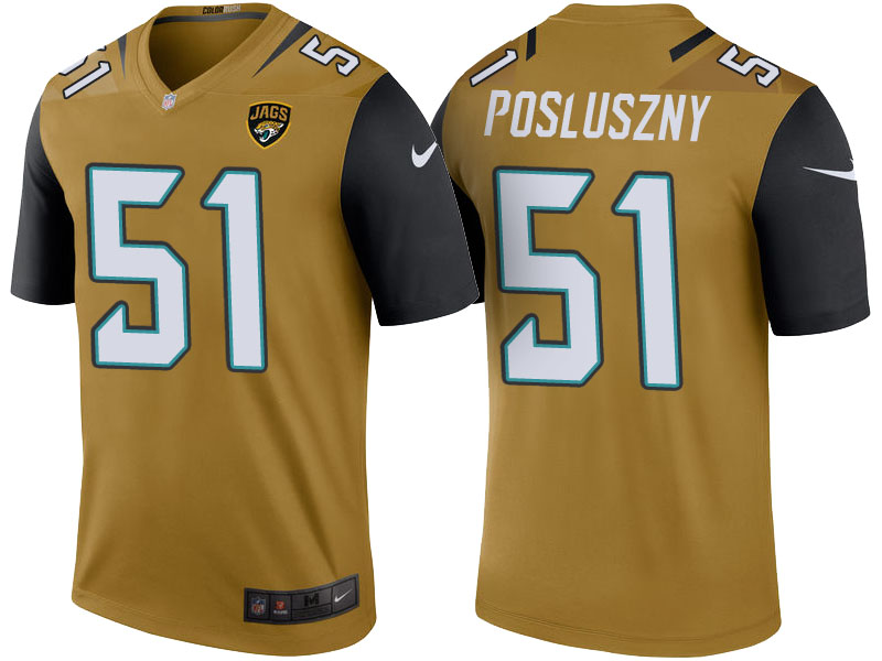 Jacksonville Jaguars #51 Paul Posluszny Gold Color Rush Legend Jersey