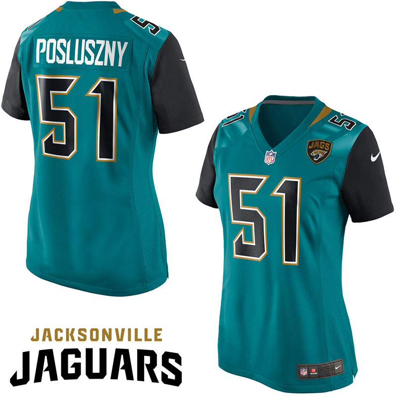 Women Jacksonville Jaguars #51 Paul Posluszny Green Game Jersey