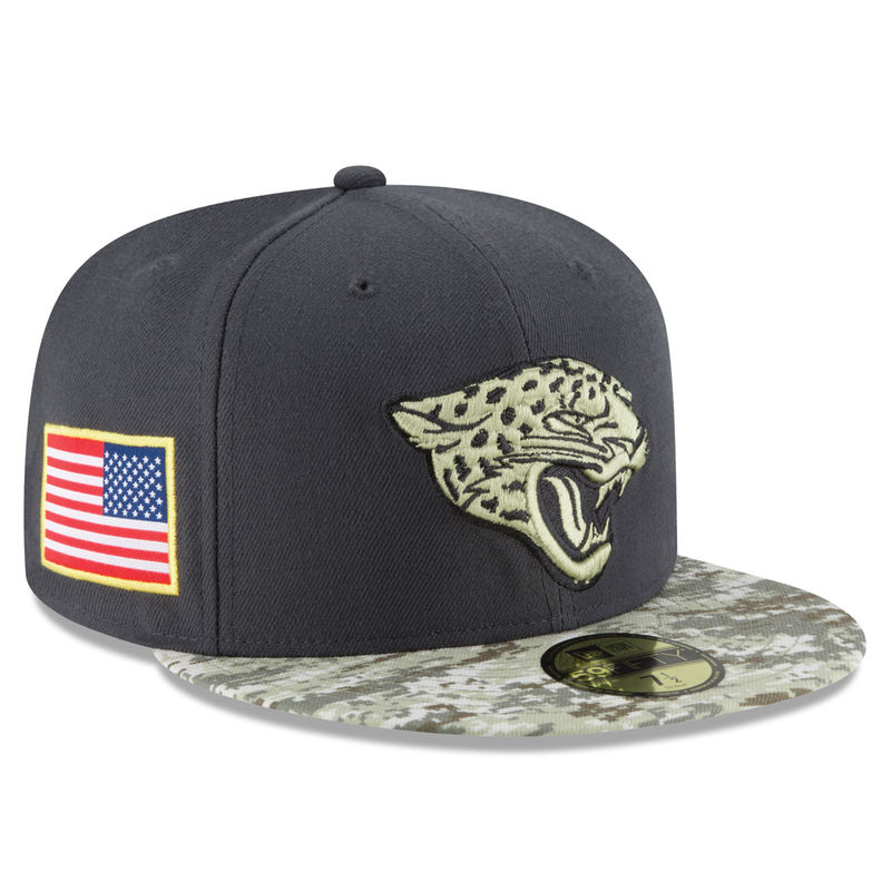 Jacksonville Jaguars Graphite Salute To Service Sideline Camo Veterans Day 59FIFTY Fitted Hat