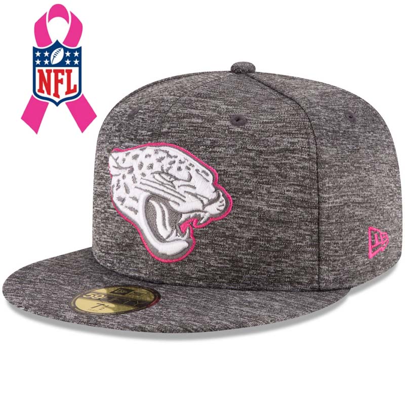 Jacksonville Jaguars Gray New Era Heather 2016 Breast Cancer Awareness Sideline 59FIFTY Fitted Hat