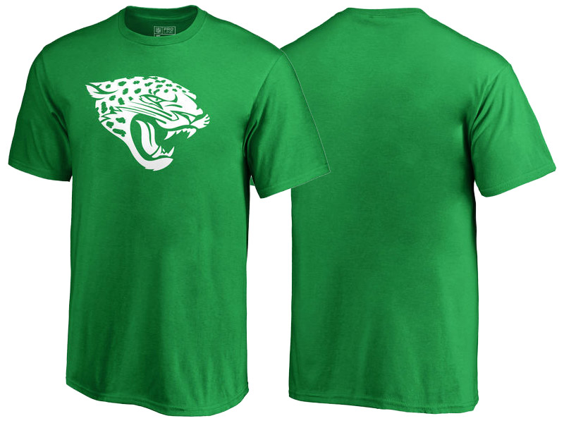 Jacksonville Jaguars Kelly Green White Logo St. Patrick's Day T-Shirt