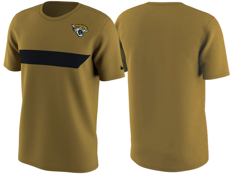 Jacksonville Jaguars Vegas Gold Color Rush Stripe T-Shirt