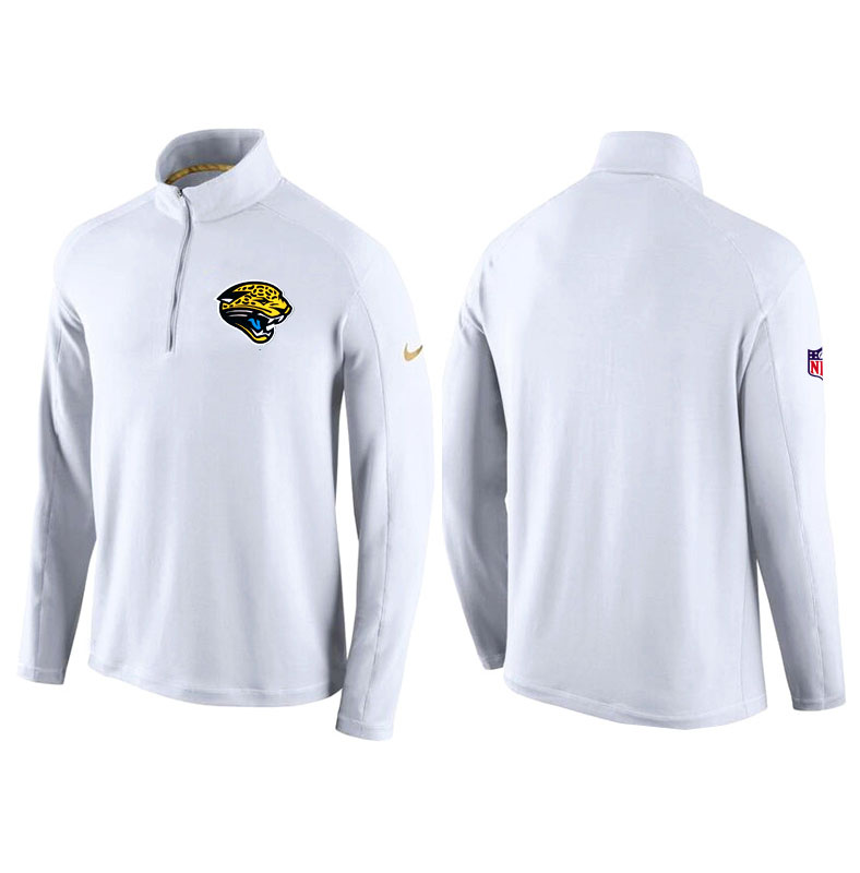 Jacksonville Jaguars White Game Day Half-Zip Knit Performance Tri-Blend Jacket