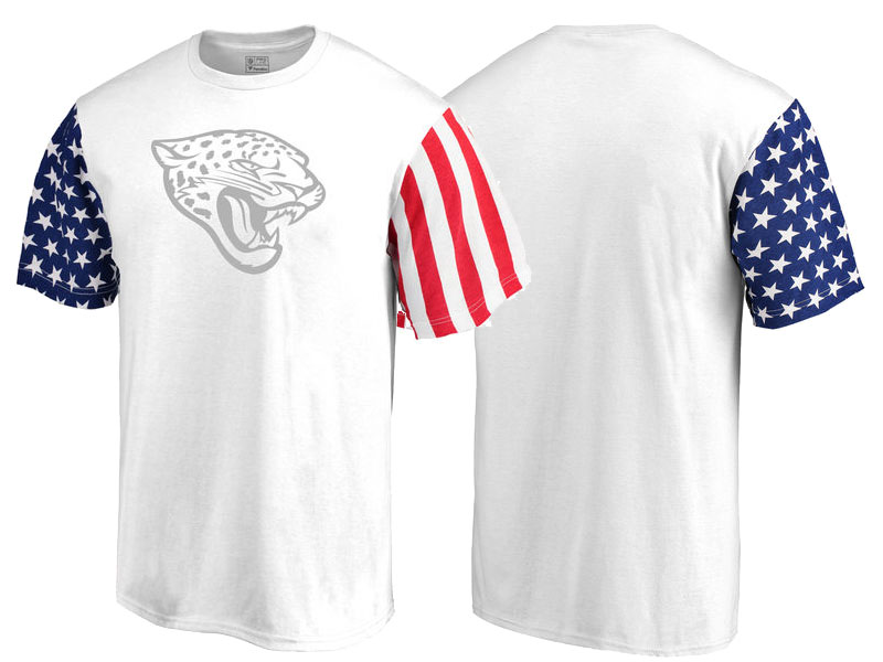 Jacksonville Jaguars White Independence Day Stars & Stripes T-Shirt